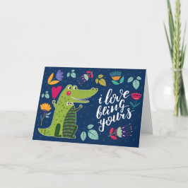 Funny Crocodile Valentine's Day Feiertagskarte
