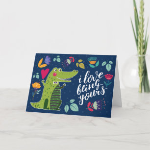 Funny Crocodile Valentine's Day Feiertagskarte