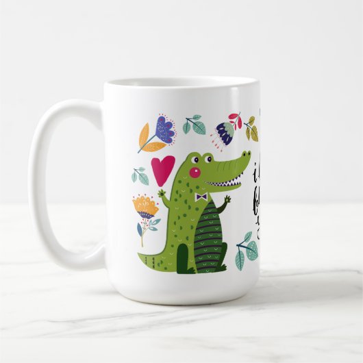 Funny Crocodile Valentine's Day Gift Kaffeetasse (Links)