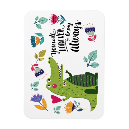 Funny Crocodile Valentine's Day Gift Magnet (Vertikal)