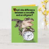 Funny Crocodile Verses Alligator sehen Sie bald Karte (Gelbe Blume)