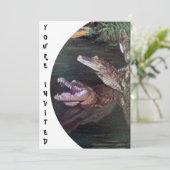 Funny Crocodiles Einladungen (Stehend Vorderseite)
