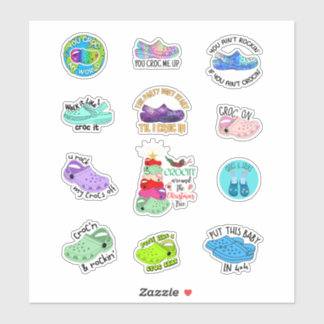 Funny Crocs zitiert Stickerspack Aufkleber