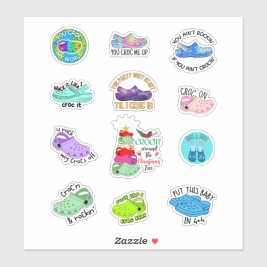 Funny Crocs zitiert Stickerspack Aufkleber (Blatt)