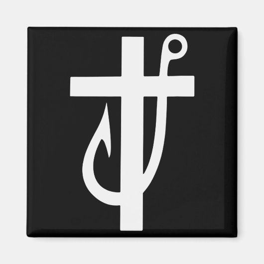 Funny Cross Christian - Jesus Made Me A Fisherman Magnet (Vorne)