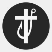 Funny Cross Christian - Jesus Made Me A Fisherman Runder Aufkleber (Vorderseite)