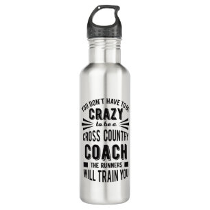 Funny Cross Country Coach Crazy Edelstahlflasche