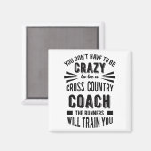 Funny Cross Country Coach Crazy Magnet (Vorderseite/Rückseite)