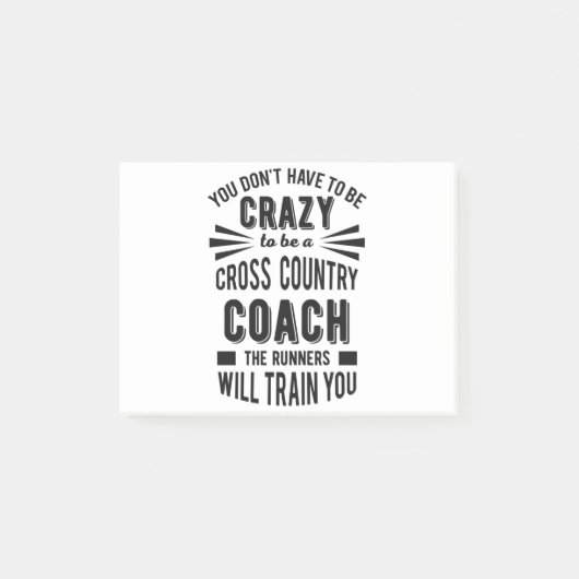 Funny Cross Country Coach Crazy Post-it Klebezettel (Vorderseite)