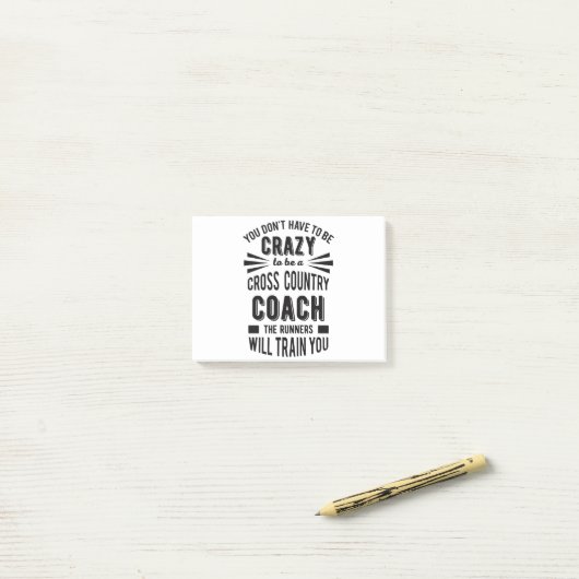 Funny Cross Country Coach Crazy Post-it Klebezettel (Auf Schreibtisch)