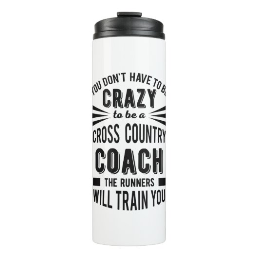Funny Cross Country Coach Crazy Thermosbecher (Vorderseite)