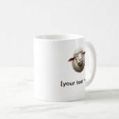 Funny Cross-Eyed Sheep Mug with Custom Text – Cute Kaffeetasse (VorderseiteRechts)