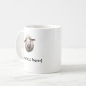 Funny Cross-Eyed Sheep Mug with Custom Text – Cute Kaffeetasse (Vorderseite Links)