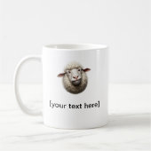 Funny Cross-Eyed Sheep Mug with Custom Text – Cute Kaffeetasse (Links)