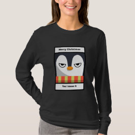 Funny Cross Penguin Weihnachten T - Shirt