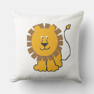Funny cross-stitch Cartoon Lion Kissen