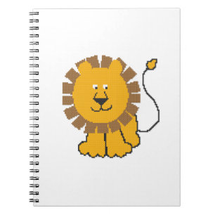 Funny cross-stitch Cartoon Lion Notizblock