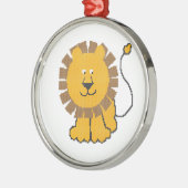 Funny cross-stitch Cartoon Lion Silbernes Ornament (Links)