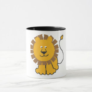 Funny cross-stitch Cartoon Lion Tasse