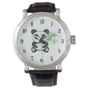 Funny cross-stitch panda armbanduhr