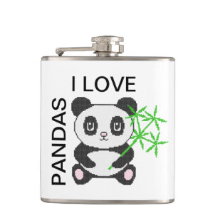 Funny cross-stitch panda flachmann