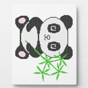 Funny cross-stitch panda fotoplatte
