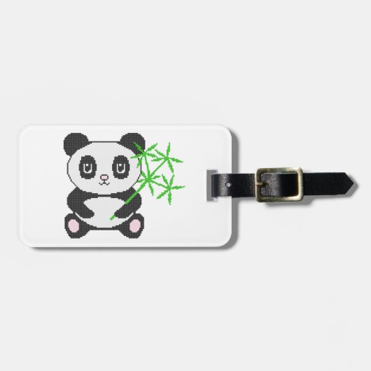 Funny cross-stitch panda gepäckanhänger (Vorderseite horizontal)