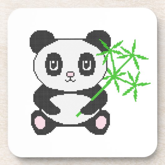 Funny cross-stitch panda getränkeuntersetzer (Vorderseite)