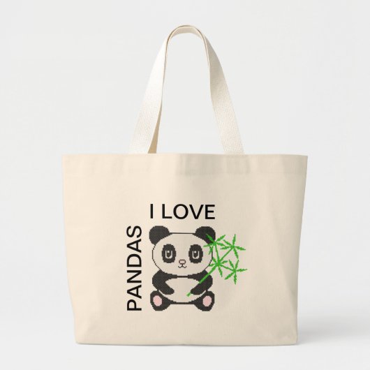 Funny cross-stitch panda jumbo stoffbeutel (Vorne)