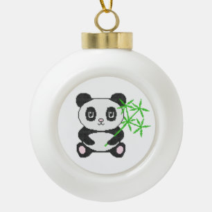 Funny cross-stitch panda keramik Kugel-Ornament