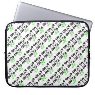 Funny cross-stitch panda laptopschutzhülle