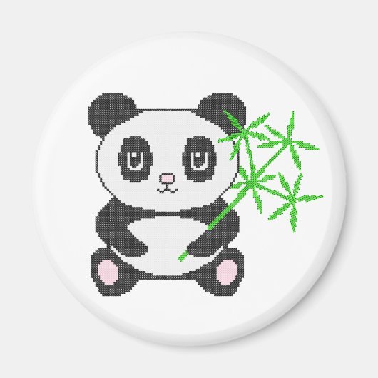 Funny cross-stitch panda magnet (Vorne)
