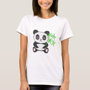 Funny cross-stitch panda T-Shirt