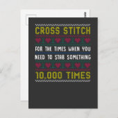 Funny Cross Stitch Spaß Crafty Needlepoint Mama Postkarte (Vorne/Hinten)