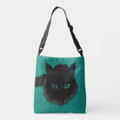 Funny Crossbody Bag mit Black Cat - Individuell ge Tragetaschen Mit Langen Trägern (Rückseite)