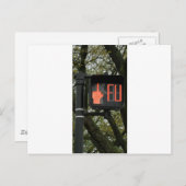 Funny Crosswalk sagt FU Postkarte (Vorne/Hinten)