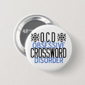 Funny Crossword Puzzle Acdict Button (Vorne & Hinten)