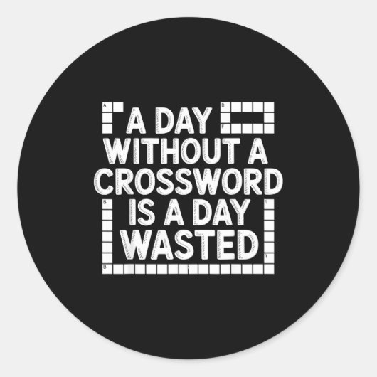 Funny Crossword Puzzle Word Game Nerd  Runder Aufkleber (Vorderseite)