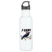 Funny Crow Christmas Classic Retro Design Edelstahlflasche (Vorderseite)