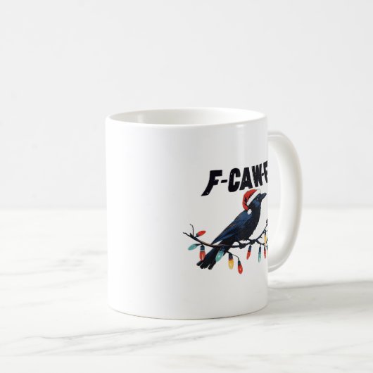 Funny Crow Christmas Classic Retro Design Kaffeetasse (VorderseiteRechts)