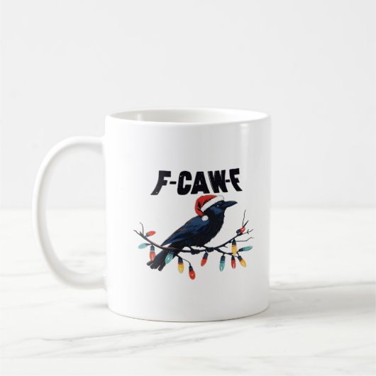 Funny Crow Christmas Classic Retro Design Kaffeetasse (Links)