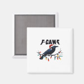 Funny Crow Christmas Classic Retro Design Magnet (Vorderseite/Rückseite)