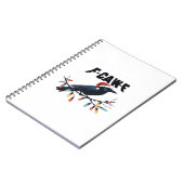 Funny Crow Christmas Classic Retro Design Notizblock (Linke Seite)