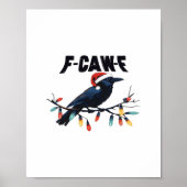 Funny Crow Christmas Classic Retro Design Poster (Vorne)