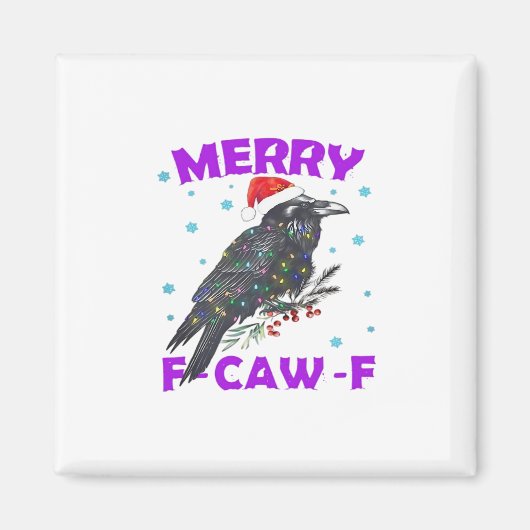 Funny Crow Christmas Classic Vintage Style Magnet (Vorne)