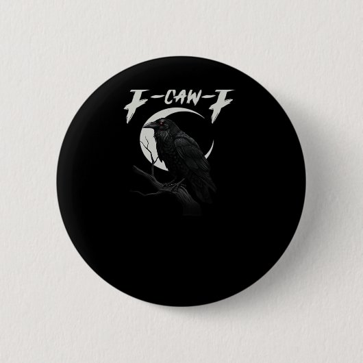 Funny Crow Essential Retro Classic Button (Vorderseite)