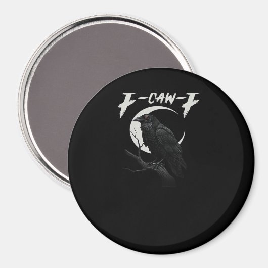 Funny Crow Essential Retro Classic Magnet (Vorderseite/Rückseite)