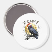 Funny Crow F-Caw-F Bird Gothic Christmas Santa Hat Magnet (Vorderseite/Rückseite)