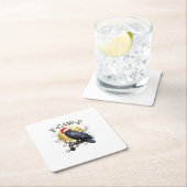 Funny Crow F-Caw-F Bird Gothic Christmas Santa Hat Rechteckiger Pappuntersetzer (Vor Ort)