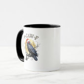 Funny Crow F-Caw-F Bird Gothic Christmas Santa Hat Tasse (Vorderseite Links)